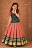 Orange Mini BlocksTraditional Pattu Pavadai Sets