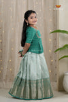 Ramar Green Navy Mango Traditional Pattu Pavadai Set for Girls