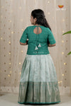 Ramar Green Navy Mango Traditional Pattu Pavadai Set for Girls