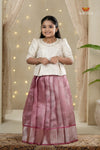 Pink Gem Traditional Pattu Pavadai Set for Girls