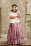Pink Gem Traditional Pattu Pavadai Set for Girls