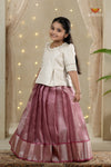 Pink Gem Traditional Pattu Pavadai Set for Girls