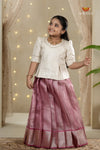 Pink Gem Traditional Pattu Pavadai Set for Girls