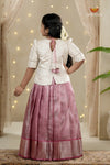 Pink Gem Traditional Pattu Pavadai Set for Girls