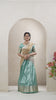 Teal Green Traditional Crush Honeycomb Half Saree | Lehenga For Girls