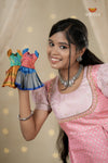 Pink Purple Mango Traditional Pattu Pavadai Set for Girls
