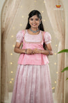 Pink Purple Mango Traditional Pattu Pavadai Set for Girls