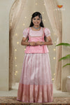Pink Purple Mango Traditional Pattu Pavadai Set for Girls
