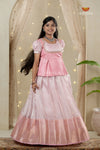 Pink Purple Mango Traditional Pattu Pavadai Set for Girls
