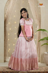 Pink Purple Mango Traditional Pattu Pavadai Set for Girls