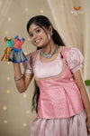 Pink Purple Mango Traditional Pattu Pavadai Set for Girls