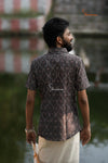 Grey Ikkat Kurta For Boys