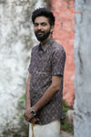 Grey Ikkat Kurta For Boys