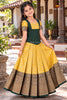 Yellow Silver Mango Traditional Pattu Pavadai Sets