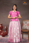 Lavender Silver Bird Traditional Pattu Pavadai Set