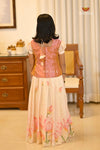 Onam Half White Thamarai Traditional Pattu Pavadai