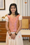 Onam Half White Thamarai Traditional Pattu Pavadai