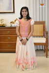 Onam Half White Thamarai Traditional Pattu Pavadai