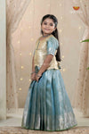 Tissue Coral Traditional Pattu Pavadai Set for Girls