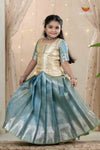 Tissue Coral Traditional Pattu Pavadai Set for Girls