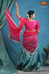 Girls Green Checks Chanbali Half saree | Langa Davani 