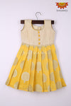 Girl Yellow Tree Silver Pastel Baby Frock 