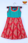 Girl Banaras Red Diamond Baby Frock 