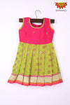 Girl Green Manipuri Floral Baby Frock 
