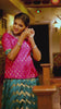 Girls Ramar Green Floral Link Pattu Pavadai | Langa