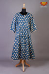 Mul Mul Cotton Blue Kurti For Women 