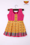 Girl Yellow Manipuri Butta Baby Frock 
