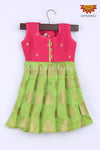Girl Green Mango Crown Baby Frock 