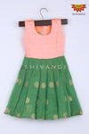 Girl Green Banarasi butta Baby Frock 