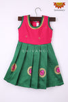 Girl Green Peacock Butta Baby Frock 