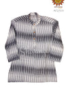 Boys Black and White Ikkat Kurta 