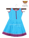 Girls Blue Cotton Temple Frock