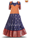 Girls Blue Winkle Pattu Pavadai | Lehenga 