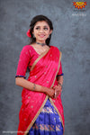 Girls Blue Peacock Patola Langa Half saree 