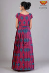 Girls Megenta Cotton Pine Tree Long Gown 