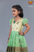 Girl Green Jal Border Long Gown 