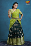 Teenage Girls Green Tree Motif Half Saree | Langa Davani 