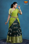 Teenage Girls Green Tree Motif Half Saree | Langa Davani 