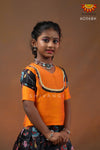 Girls Black Organza Floral Creeper Pattu pavadai 