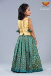 Girls Ramar Green Hanging Star Lehenga Pattu Pavadai 