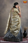 Teenage Girls Grey Millet Half Saree | Langa Davani 