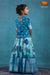 Girls Blue Organza Floral Digital Print Pattu Pavadai 