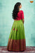 Green Satin Feather Long Gown For Kids