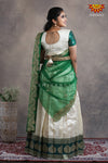 Teenage Girls Green Twin Mango Half Saree | Langa Davani 