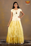 Girls yellow Dafodill Pattu Pavadai