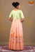 Girls Peach Organza Rose Long Gown 